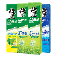 DARLIE 好来 双重薄荷牙膏 超白茶倍健组合多种经典口味清新呵护90g×4+赠品