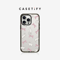 CASETiFY 丝带小兔手机壳 适用于iPhone15 pro 透明黑框