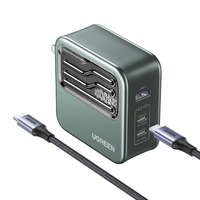 UGREEN 绿联 CD289 手机充电器 USB-A/双Type-C 140W 绿色 双Type-C 240W 数据线 1.5m 黑色