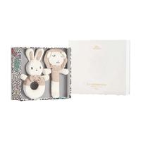 YeeHoO英氏新生婴儿毛绒手摇铃玩具宝宝早教安抚可啃咬玩偶百日盒