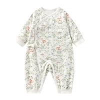 欧孕新生儿秋冬夹棉连体衣婴儿棉服冬季加厚蝴蝶衣外出服哈衣爬服