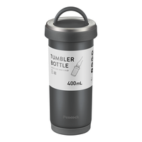 Peacock 孔雀 日本保温杯男士咖啡杯316不锈钢保温杯便携保冷水杯子400ml 黑 400ml