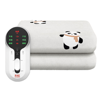 彩虹双人自动断电智能定时除螨双温双控无纺布电热毯电褥子2*1.8米 熊猫款【双控除螨】2*1.8米
