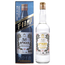 金门高粱酒 千日醇  白金龙 清香型白酒 58度 600ml 单瓶装