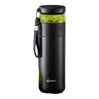 天喜（TIANXI）保温杯茶水分离陶瓷内胆男女泡茶杯316不锈钢水杯杯子 黑色480ml-陶瓷内胆覆层