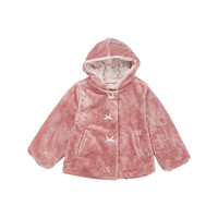 千趣会 SENSHUKAI 童装25年冬季儿童加厚外套女童可脱卸帽子珊瑚绒保暖上衣