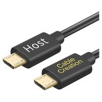 Cable Creation 科睿讯 CC0573 对拷线Micro usb安卓手机对充线互充线OTG数据线 手机接pha-1a/2a耳放DAC声卡 0.2米