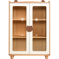 LINSY KIDS简约实木脚书柜带柜门儿童玩具收纳立柜置物柜子林氏木业LH171X1 LH171X2-A开放书柜