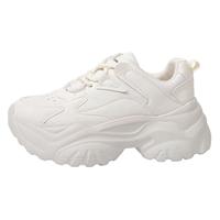 拉夏贝尔（La Chapelle）女鞋厚底老爹鞋女百搭复古休闲小白鞋低帮软底运动鞋子女 米色 38