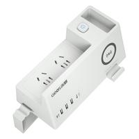 吉顺桌面插座无线充电器3.4A快充USB+20Wtype-c接口排插线板接线板插线板延长线新国标 方舟插座-USB/无线充电-20W-白