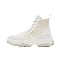 Champion Campus Kiks 1.0 Mono厚底复古老花高帮帆布鞋 米色 39