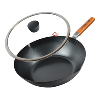 珍珠生活日本进口家用加厚无涂层不粘锅炒锅铁锅 单面凹凸 加深型 H-401 30cm