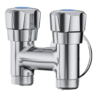 九牧（JOMOO）角阀一分二出水三通角阀双控双出水黄铜角阀厨卫配件三角阀 三控三出角阀74118