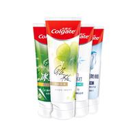 Colgate高露洁牙膏多效护理实惠家庭装套组防蛀温和亮白清新口气5支装T 【全新环保包装】龙井薄荷牙膏90g*1+香氛牙膏90g*1+健白防蛀牙膏90g*1+竹炭美白牙膏100g*1+劲白小苏打牙膏90g*1