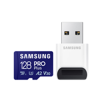 SAMSUNG 三星 PRO Plus Micro-SD存储卡 128GB(UHS-I、V30、U3、A2)+读卡器