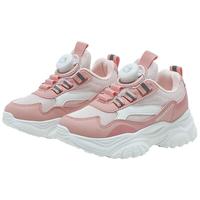 凯蒂猫 Hello Kitty 童鞋女童轻便运动鞋旋钮扣鞋子儿童休闲跑鞋潮6864粉色34