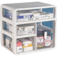 可求思 药箱家用家庭装小收纳盒抽屉式药品药物大容量医药箱多层 高瓶款3层-山茶花白-大号