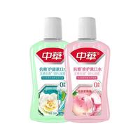 中华牙膏 抗糖漱口水套装 (水润蜜桃味500ml+栀子乌龙味500ml)