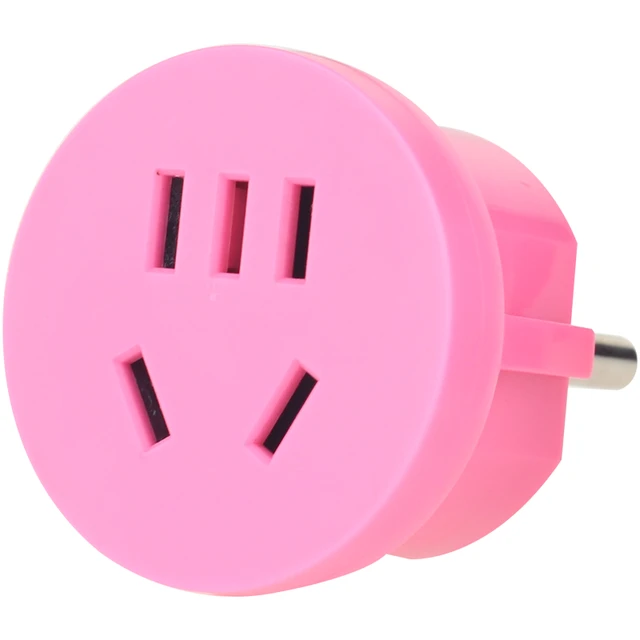 wonplug 万浦 万浦 德标usb转换插头电源 五孔 粉红色