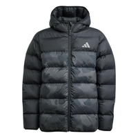 adidas男女大童拒水防风保暖舒适迷彩印花连帽棉服阿迪达斯轻运动 黑色 128