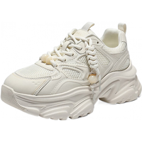 百丽 免系带串珠老爹鞋女2026春厚底增高休闲鞋E9K1DAM6 米色 39 (245mm)