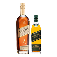尊尼获加(JOHNNIE WALKER)苏格兰 调和型 威士忌 洋酒 柠檬热浪 聚会必备 洋酒 金牌750ml+绿牌200ml