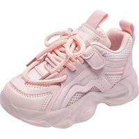 哈比熊（HOBIBEAR）女童运动鞋春秋网面透气儿童运动鞋男女童老爹鞋JD53S82粉色33码 33码（偏小一码）