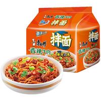 康师傅 方便面干拌香辣牛肉面 5包
