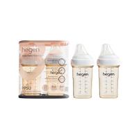 hegen 新加坡hegen新生婴儿宽口径240ml奶瓶PPSU仿母乳奶嘴耐摔易清洗 白色