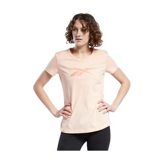 Reebok锐步女子TEE经典纯色LOGO圆领经典运动休闲短袖T恤 H52982_橘粉色 XS