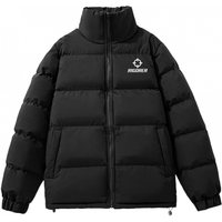 准者短款运动棉服男式冬季立领防寒保暖羽绒棉衣潮流拉链休闲外套 黑色 M