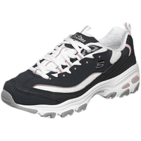 斯凯奇（Skechers）女鞋秋冬小白鞋蕾丝休闲运动熊猫鞋黑色增高厚底老爹鞋11959 深海军蓝色/白色/NVW 37