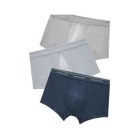 佐丹奴三条装品牌宽橡筋腰针织弹力棉平角内裤18174001 04中花灰/天蓝/海军蓝 XL
