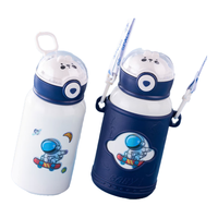 天喜（TIANXI）保温杯儿童水杯上学用食品级316吸管杯子男女孩小 宇航员蓝色500ml