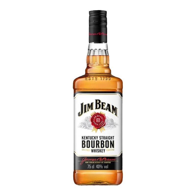 美国洋酒JIM BEAM金宾白占边波本威士忌沾边波旁威士忌可乐桶