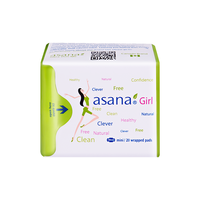 阿莎娜 加拿大进口 迷你型 卫生巾190mm20片 纯棉 姨妈巾