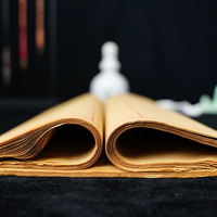 一得阁 宣纸竹浆米格毛边纸 四尺四开全开半生半熟