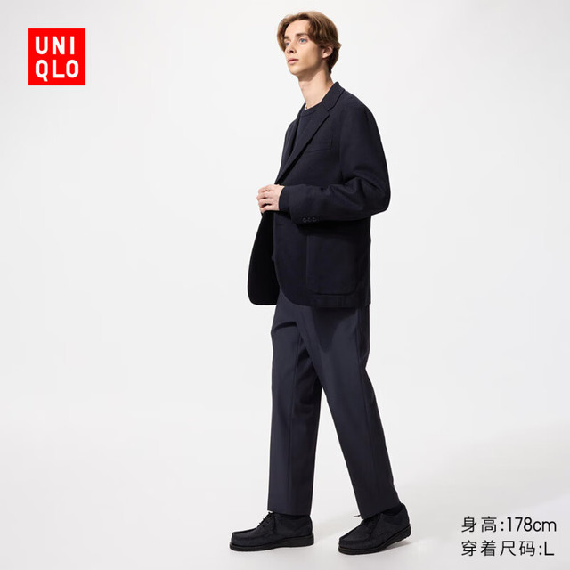 优衣库 男装商务通勤西裤479349 69 藏青色