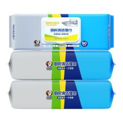 可爱多 厨房湿巾强力清洁80抽5包