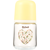 Richell/利其尔 宽口径 婴儿玻璃奶瓶 S号奶嘴  最小0个月；最大3个月 120-199mL