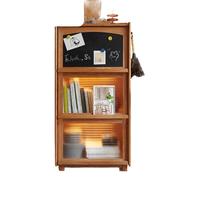 源氏木语实木小书柜日式翻门杂志柜展示柜樱桃木储物柜玻璃门边柜 樱桃木0.6米杂志柜