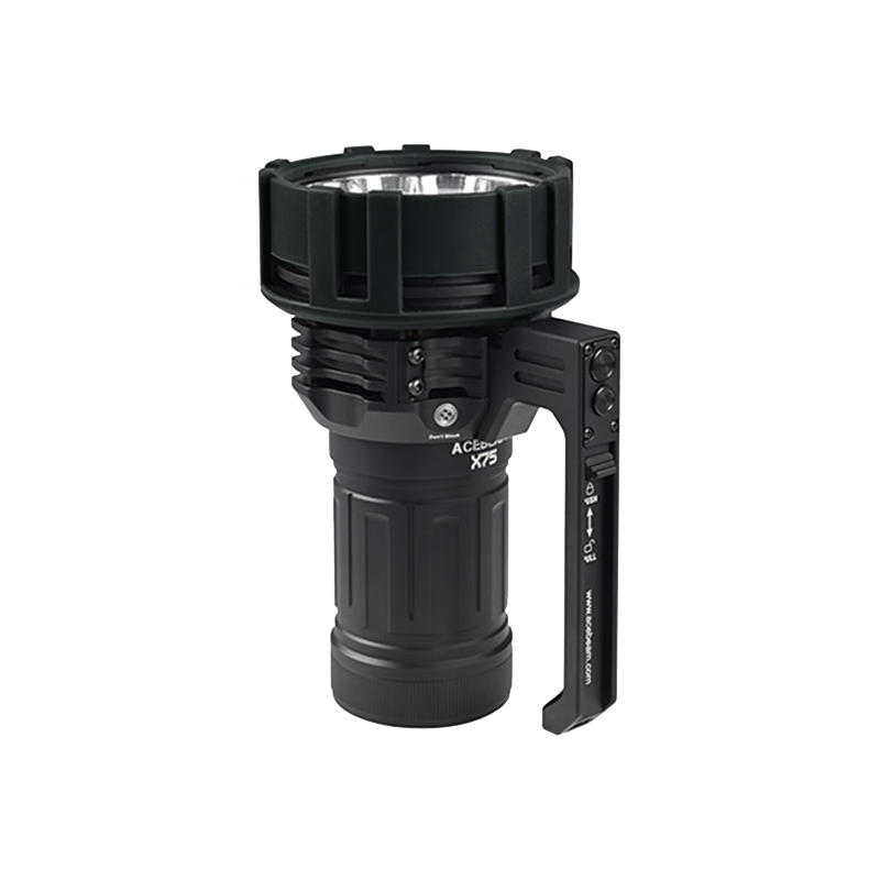 ACEBEAM X75 强光探照灯防水移动电源户外搜索救援巡逻探照灯80000流明 黑色 X75 70.2 P4 中白