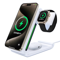 图拉斯 小云团三合一无线充电器magsafe支架磁吸底座适用苹果15ProMax手机iPhoneiWatch手表