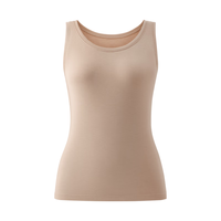 蕉内热皮302++男女士圆领保暖内衣背心同款无痕打底内搭抗菌秋衣 【女士】裸肤 M