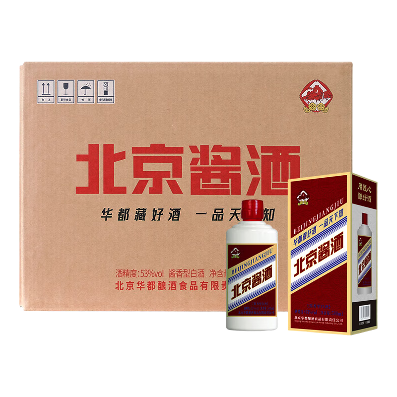  华都 纯粮固态发酵 酱香型白酒  盒装 53%vol 500mL