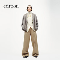 edition毛绒外套女2025冬季轻奢千金风仿兔毛环保皮草外套 岩灰色 M