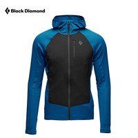 BlackDiamond黑钻bd户外抓绒衣轻量男薄款连帽服外套中间层744051 Kingfisher/Black S