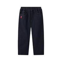 马骑顿（MQD）男童25秋街潮穿搭弯刀裤水洗香蕉裤牛仔裤 原牛仔色 130