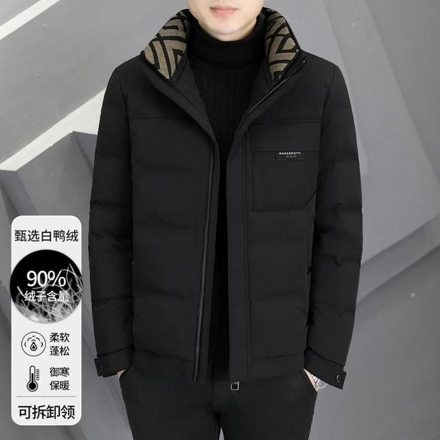 CREAZIONI 冬季男式羽绒服领子可脱加厚保暖防风舒适休闲外套