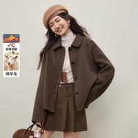 尚都比拉 SENTUBILA 2025冬季宽松落肩双面呢外套厚实上衣开衫